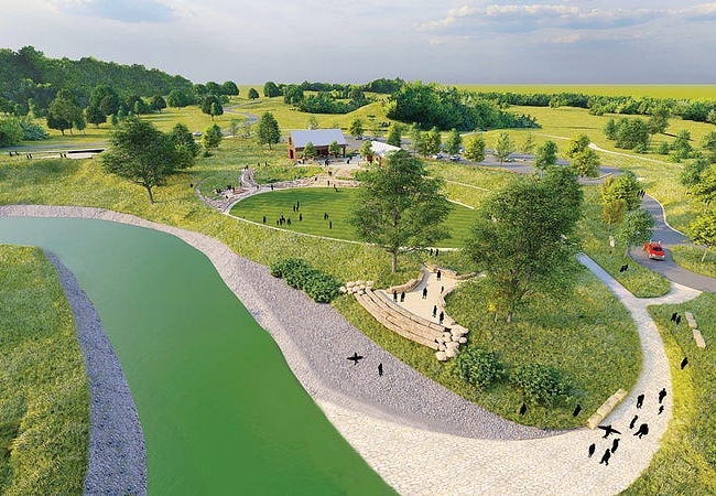 A rendering of the river access site at the Valley View Area of Cascade Valley Metro Park.