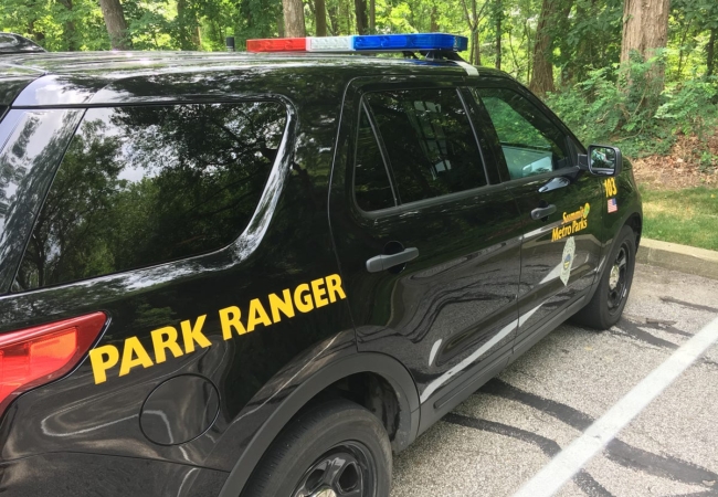 A Summit Metro Parks ranger vehicle.