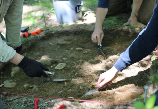 Summit Metro Parks archaeologists conducting fieldwork