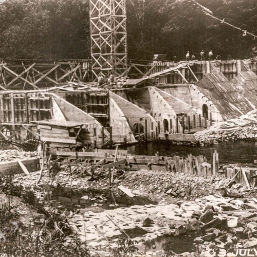 Dam construction, 1911