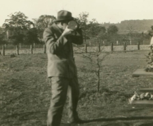 Harold Wagner takes movies of chestnuts, 1929