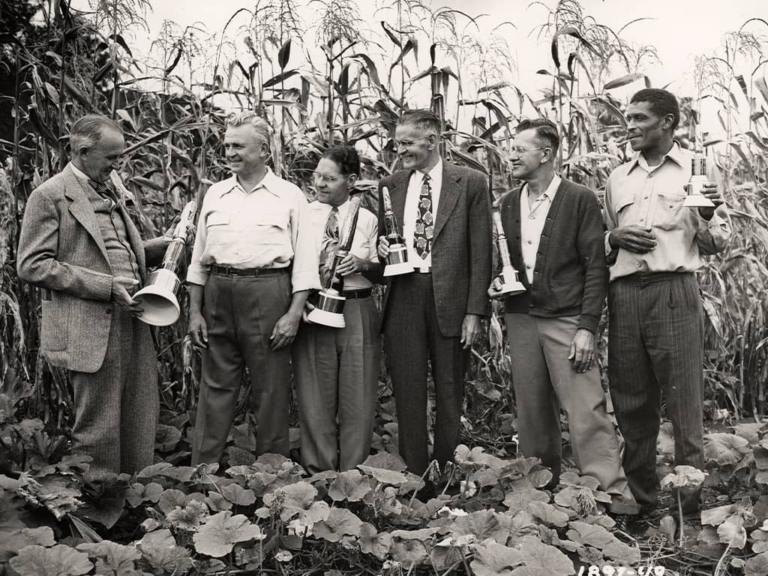 Harold Wagner poses with local contest winners