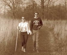 A couple hikes with their staffs, 1968